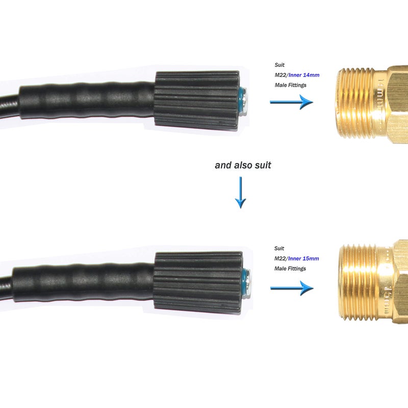 XZT 3000 PSI 35FT 1/4-inch High Pressure Washer Hose with Adapter,3000PSI Extension Hose for most brand pressure washer - Image 3